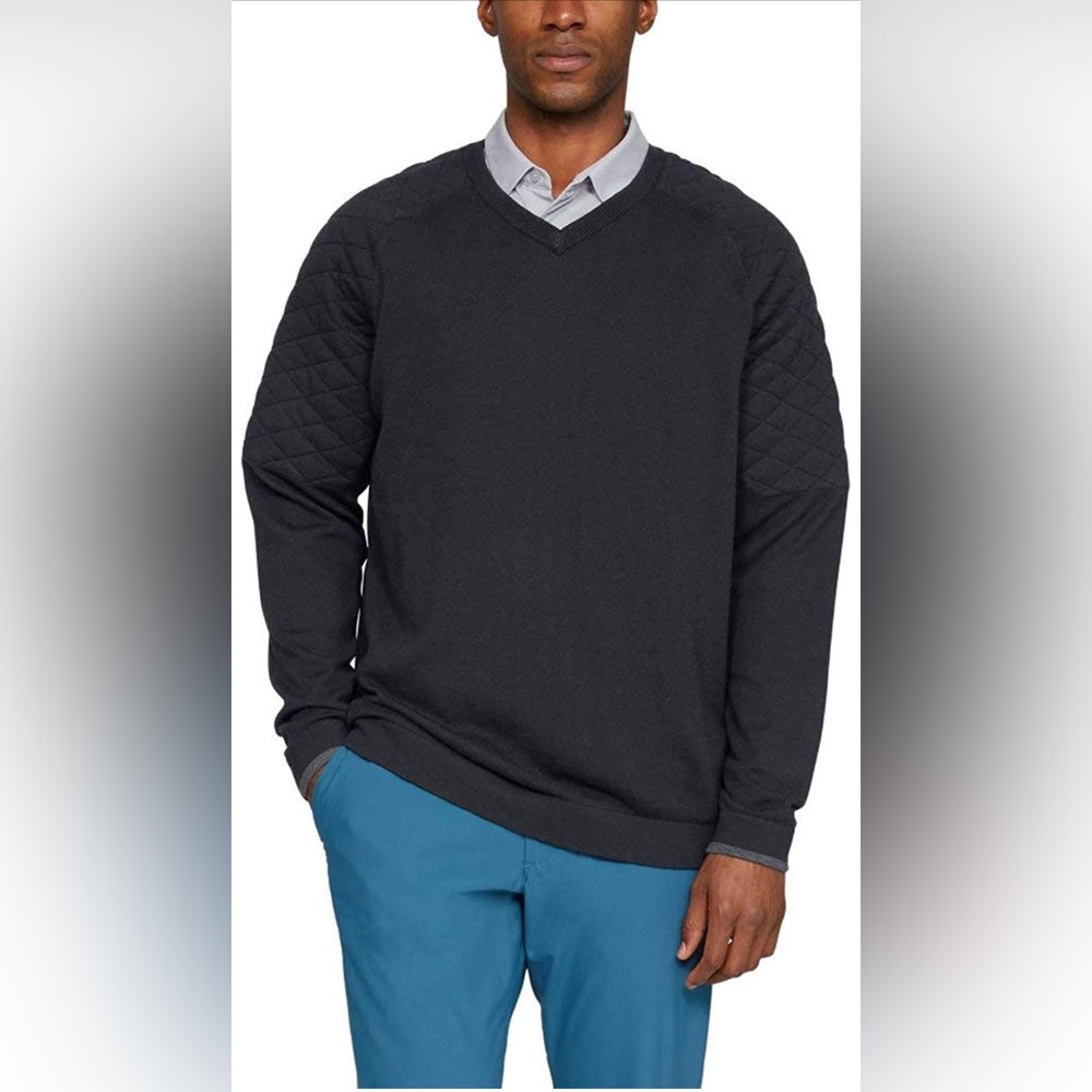 NWT Under Armour Men's Threadborne Hybrid Vneck Black Primaloft Sweater SZ XXL